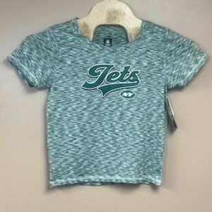 NFL Team Apparel New York Jets Womens Green Space Dye T-Shirt Medium New